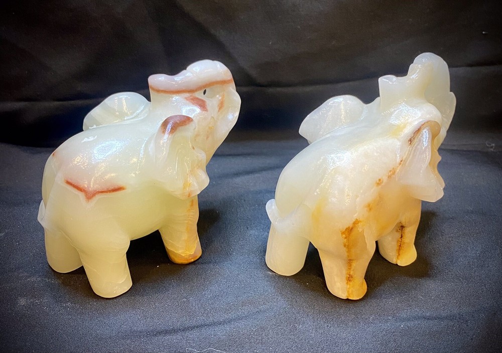 Afghan Jade Lucky Elephants - 1 Pair