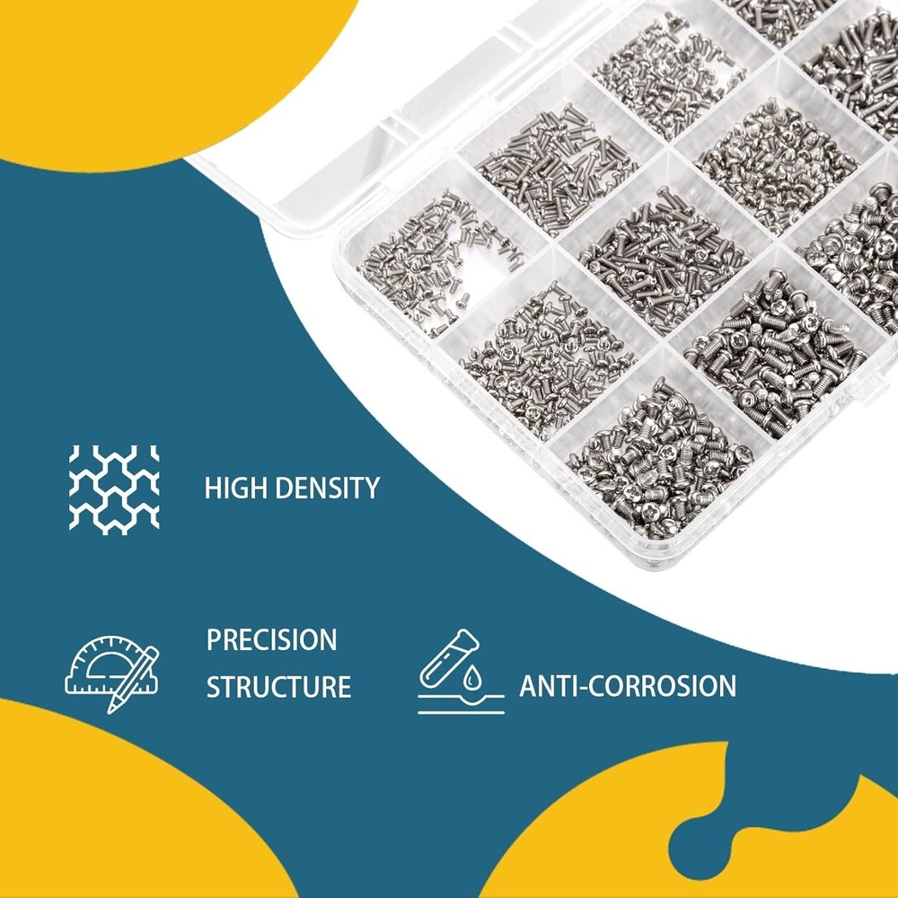 1140Pcs Tiny Screws Electronics M1.4 M1.6 M1.7 M2 M2.5 Replacement Computer Kit