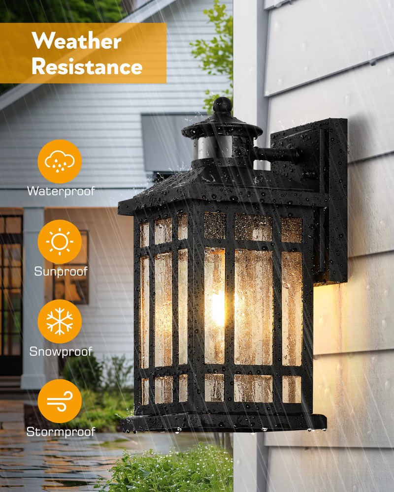 Motion Sensor Outdoor Wall Light, Adjustable Outside Lights for House