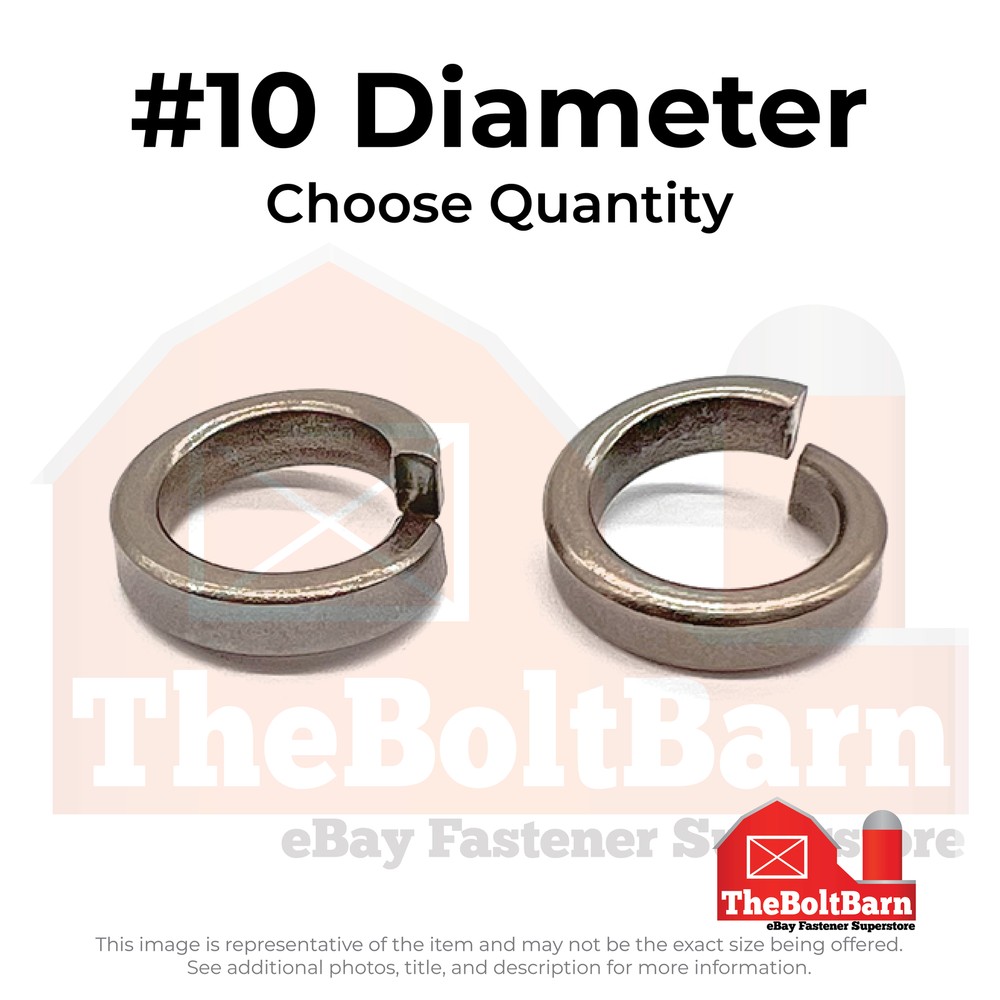 #10 18-8 Stainless Steel High Collar Split Lock Washers (Pick Quantity)
