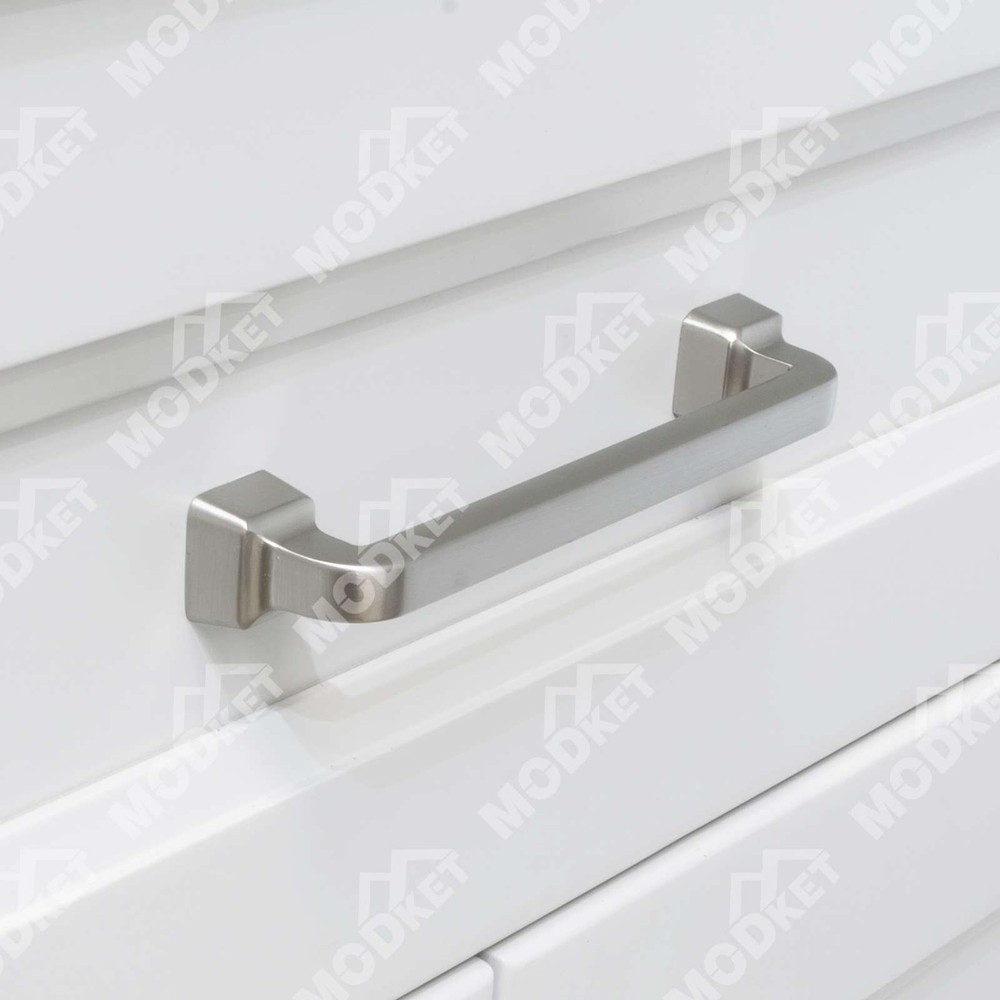Square Brushed Nickel Solid Cabinet Handles Pulls Knob Kitchen Bathroom Modern