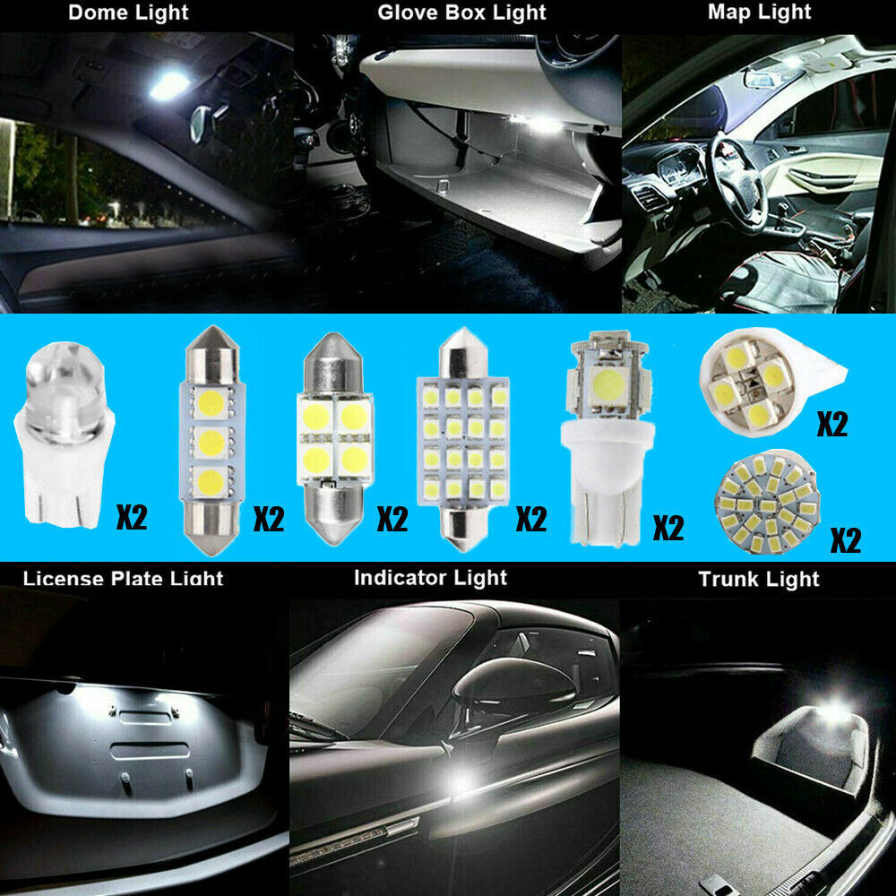 14PCS White LED Interior License Light Package Kit For Chevy Silverado 2000-2006