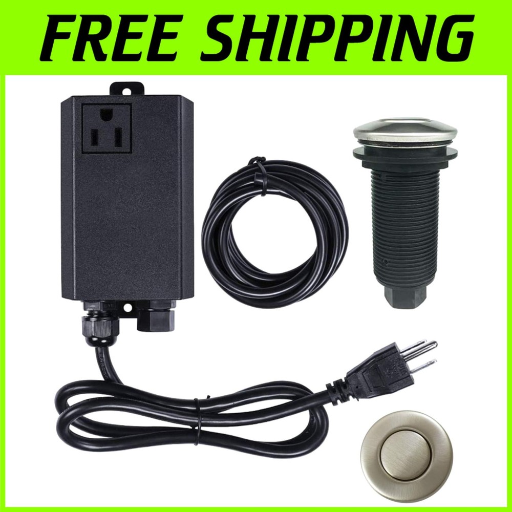 Garbage Disposal Air Switch Button in Brushed Nickel