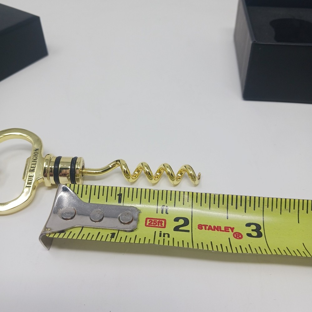 True Religion Gold Tone Key Shaped Corkscrew