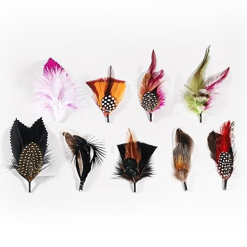 Hat Feathers, 10 Pcs Assorted Natural Feather Packs One Size 9 Pcs-3