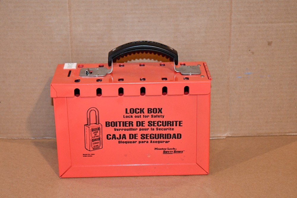 Pair (2) 498A Group Lock Boxes & Permit Stations - Tags-Locks & Keys as Pictured