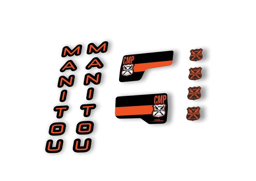 Manitou Machette Comp 2020 Fork Suspension Decal Kit Sticker Set Orange