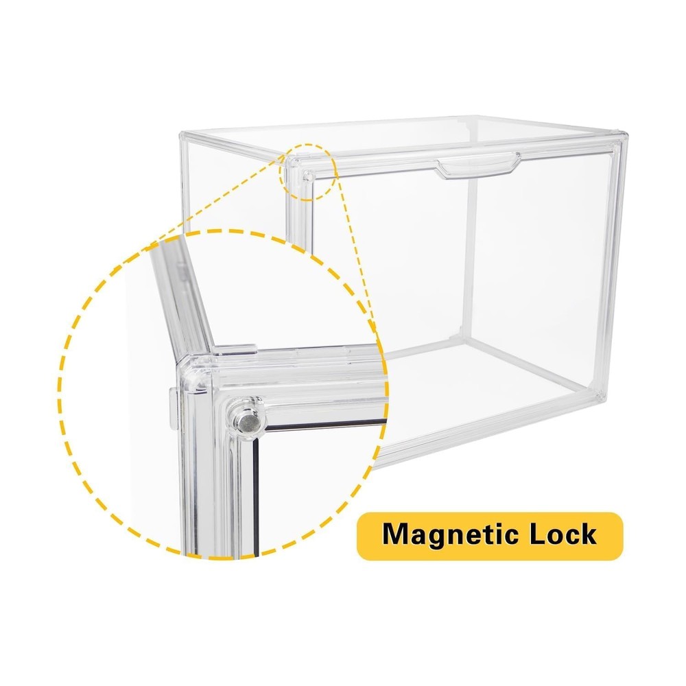 GUDEMAY Clear Stackable Plastic Storage Bins with Lid, L, Transparent -1 Pack