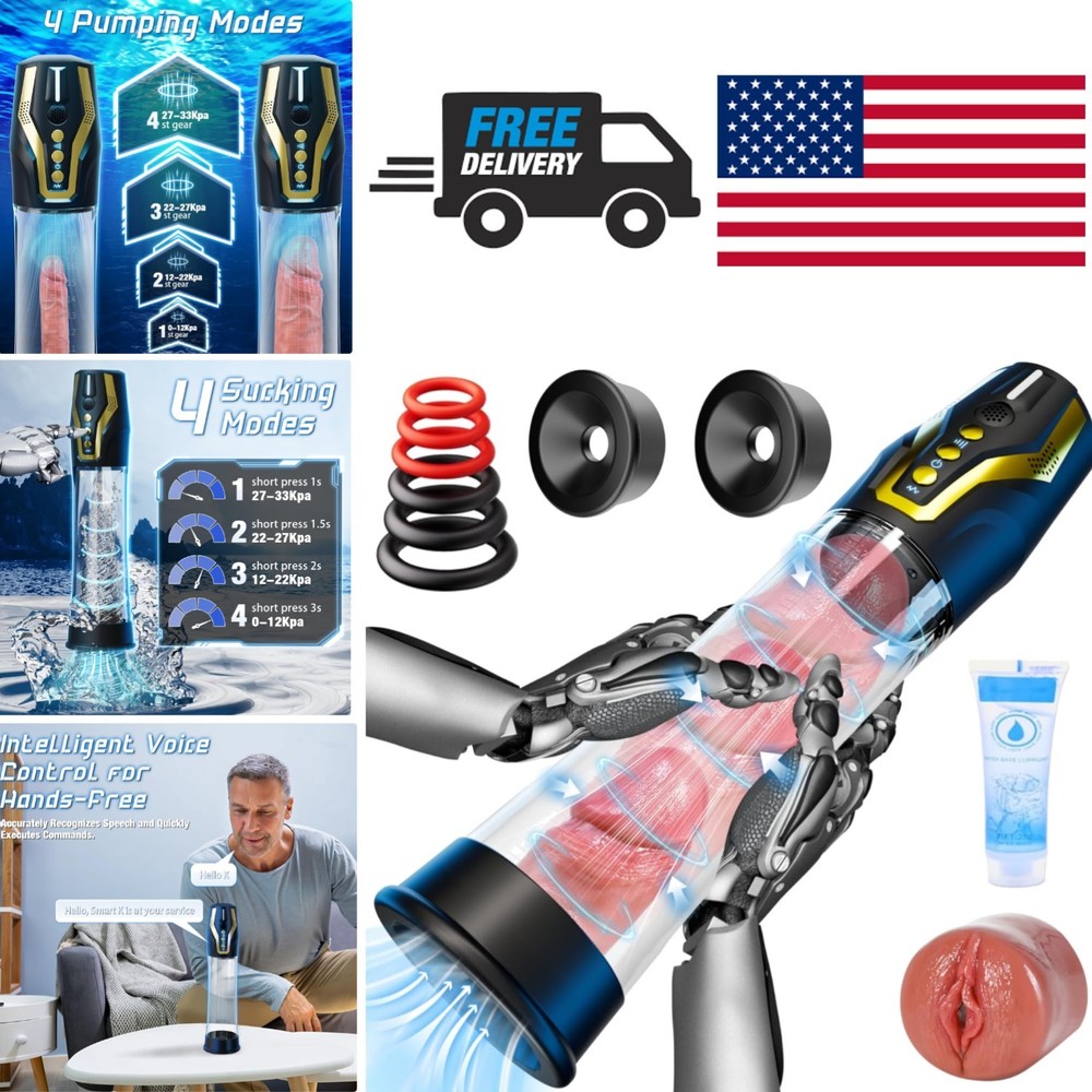 Smart Voice Activated Penis Pump with Powerful Suction and Training Features