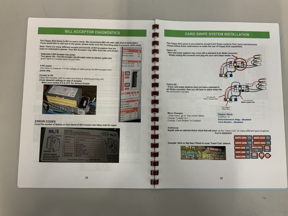 BayTek Flappy Bird Arcade Game Manual