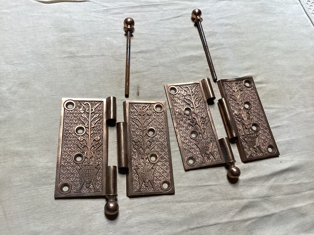 Eastlake Hinges, Solid Brass. 5” X 5”