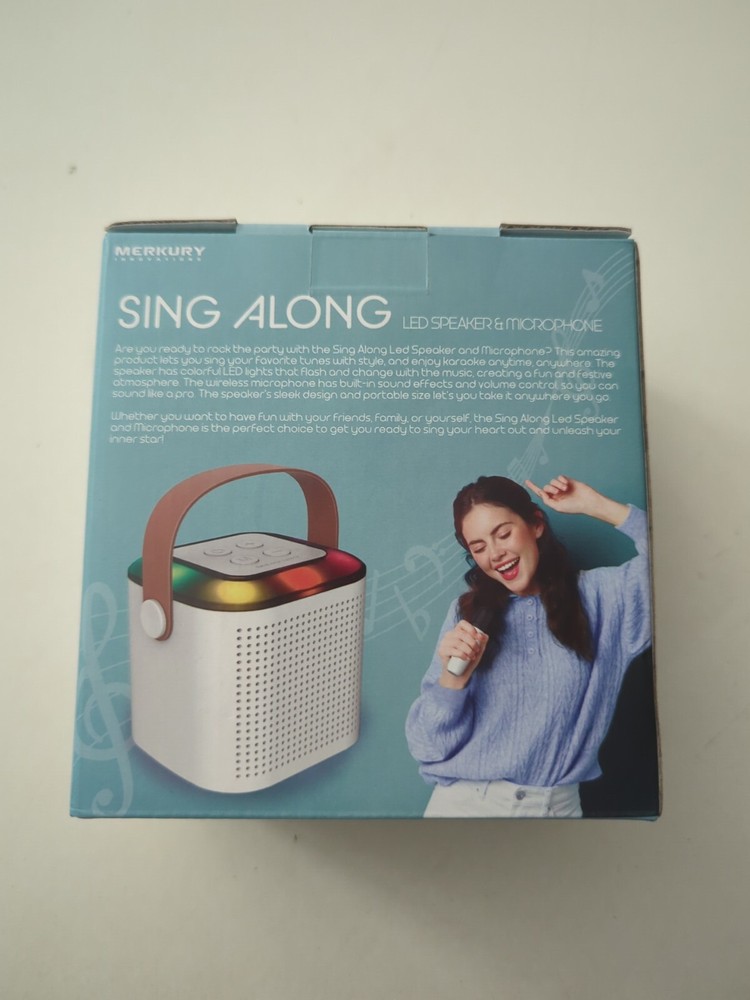 Merkury LED Bluetooth Speaker Microphone w/Wireless Microphone