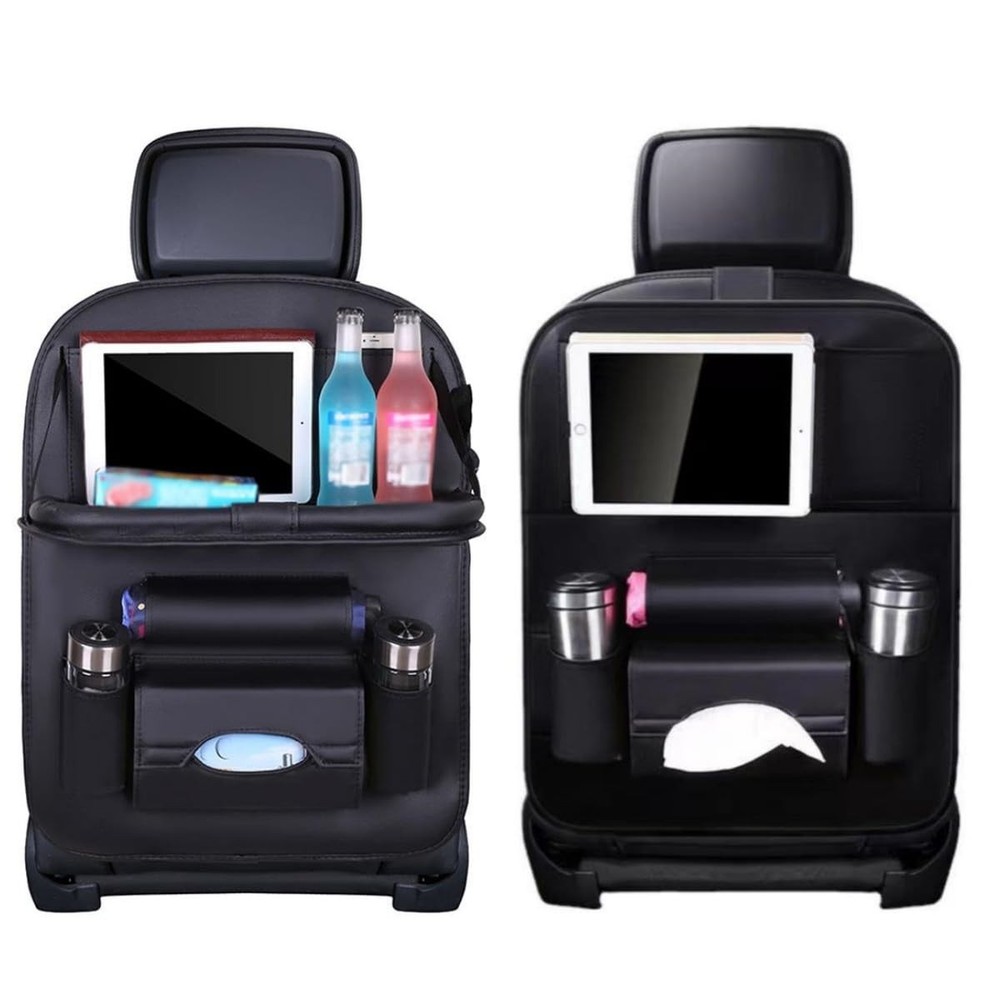 Upgraded Car Back Seat Organizer with Foldable Table Tray Tissue Holder Backs...