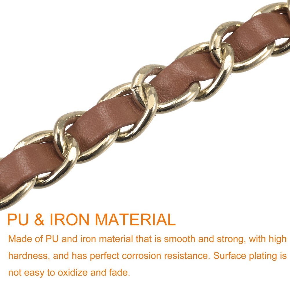 Purse Chain Strap, 47" Purse Strap Shoulder Bag Replacement Strap(Brown+Gold)