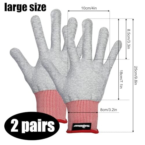 Grey Professional Vinyl Wrap Anti-Static Application Gloves (2 Large Grey