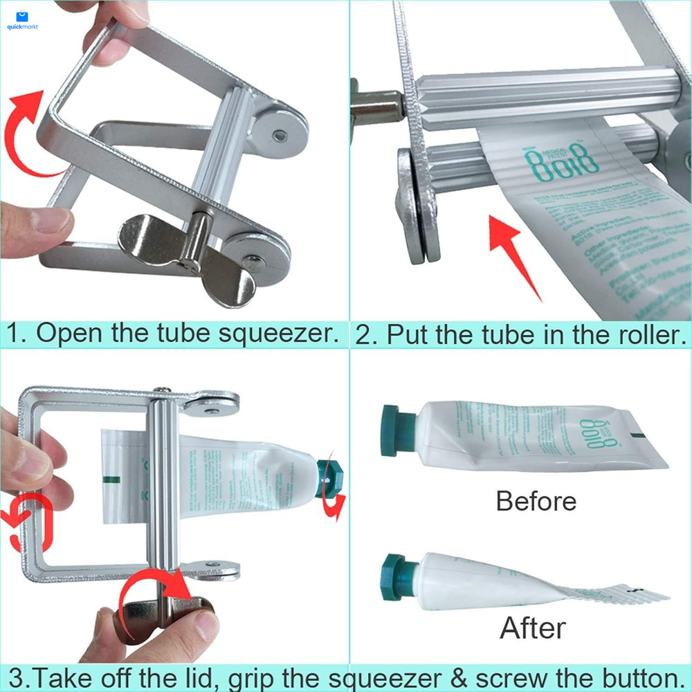 Toothpaste Squeezer, Metal Tube Squeezer Paint Wringer Silver