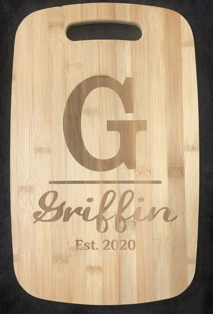 Personalized Cutting Board:Initial and Name - Laser Engraved Cutting Board