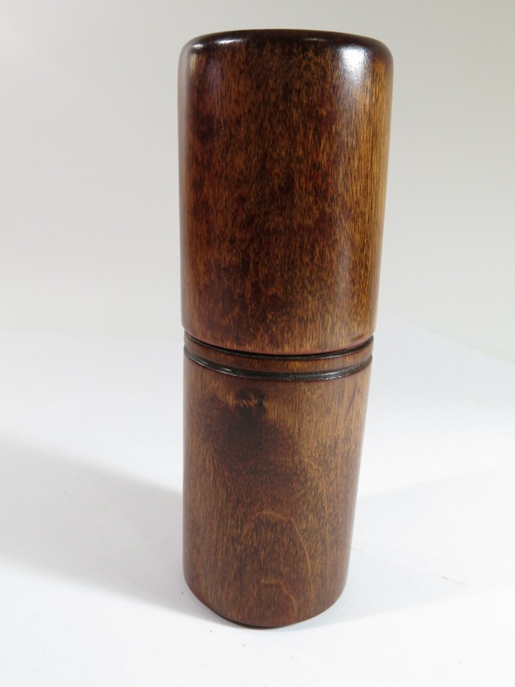 Antique Hand Turned Solid Maple Storage Box with a Set Brace Drill Bits