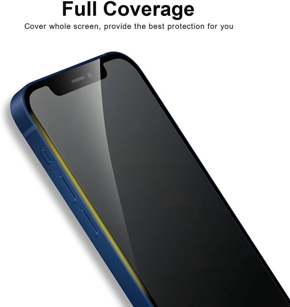 Privacy Tempered Glass Screen Protector & Shockproof Clear Case Cover For iPhone