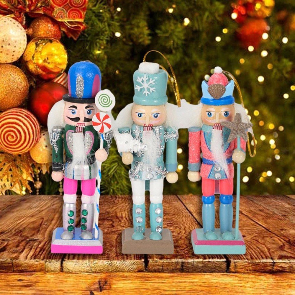 3x Christmas Nutcracker Ornaments Christmas Tree Decorations Desktop Crafts