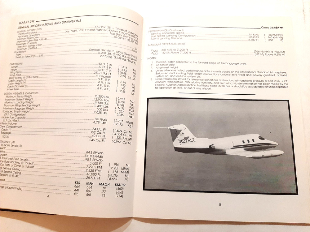 Gates Learjet 24E Brochure & Performance Guide & Reference Guide Century III