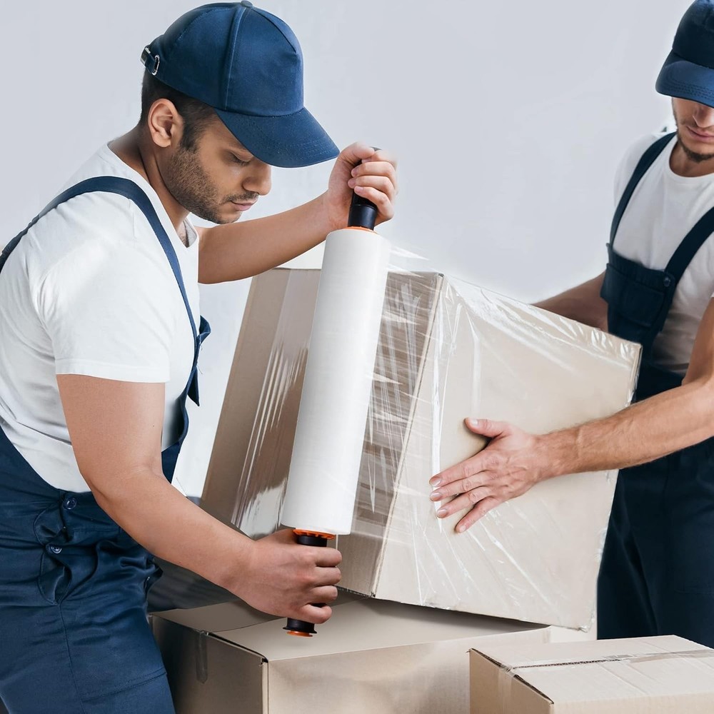 Versatile 2 Pack Stretch Wrap 15" x 1000' - Heavy Duty with Easy Grip Handles