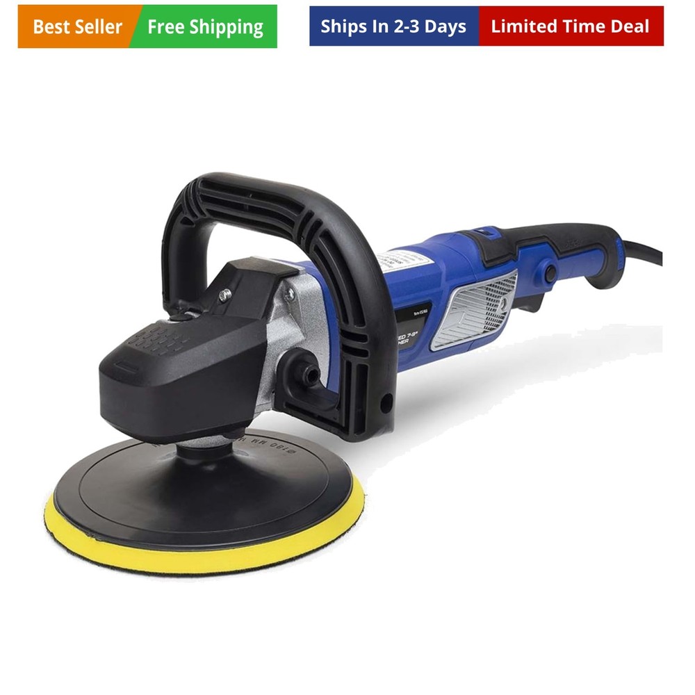 Variable Speed 7-9" Buffer Polisher 10 AMP Motor with Brushes D handle