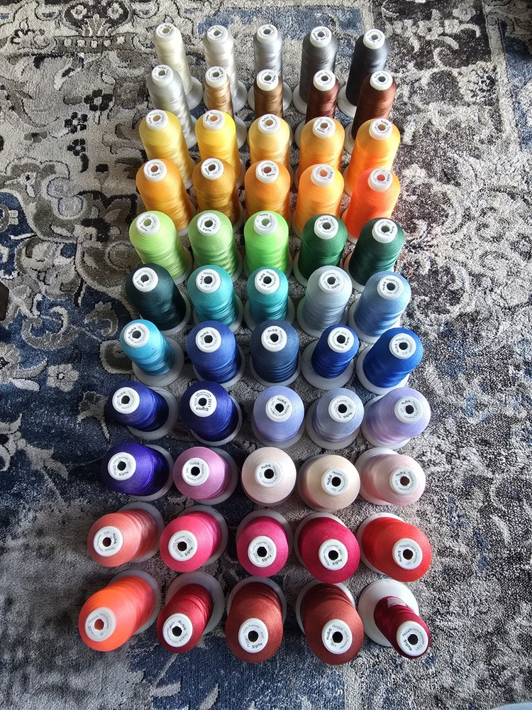 Lot Of 55 Cones Sigma Poly Embroidery Thread- 5000m