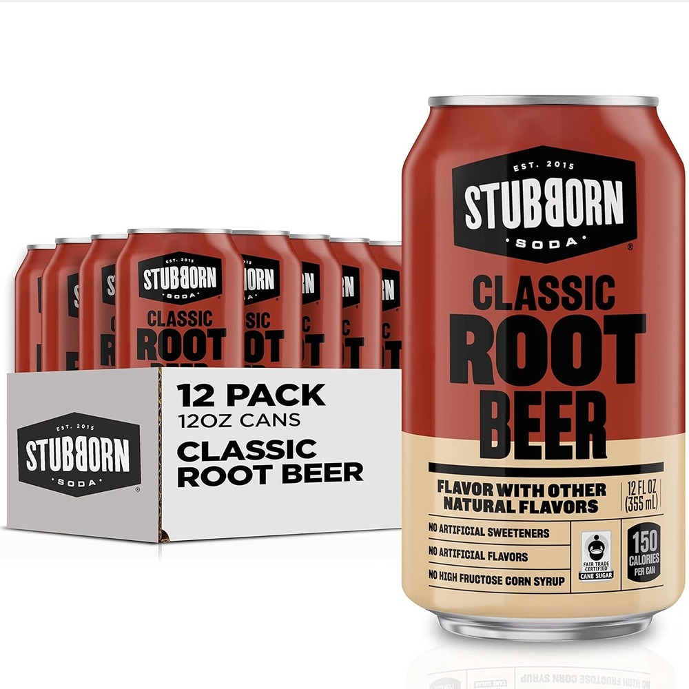STUBBORN SODA Classic Root Beer 12oz Cans 12 Pack