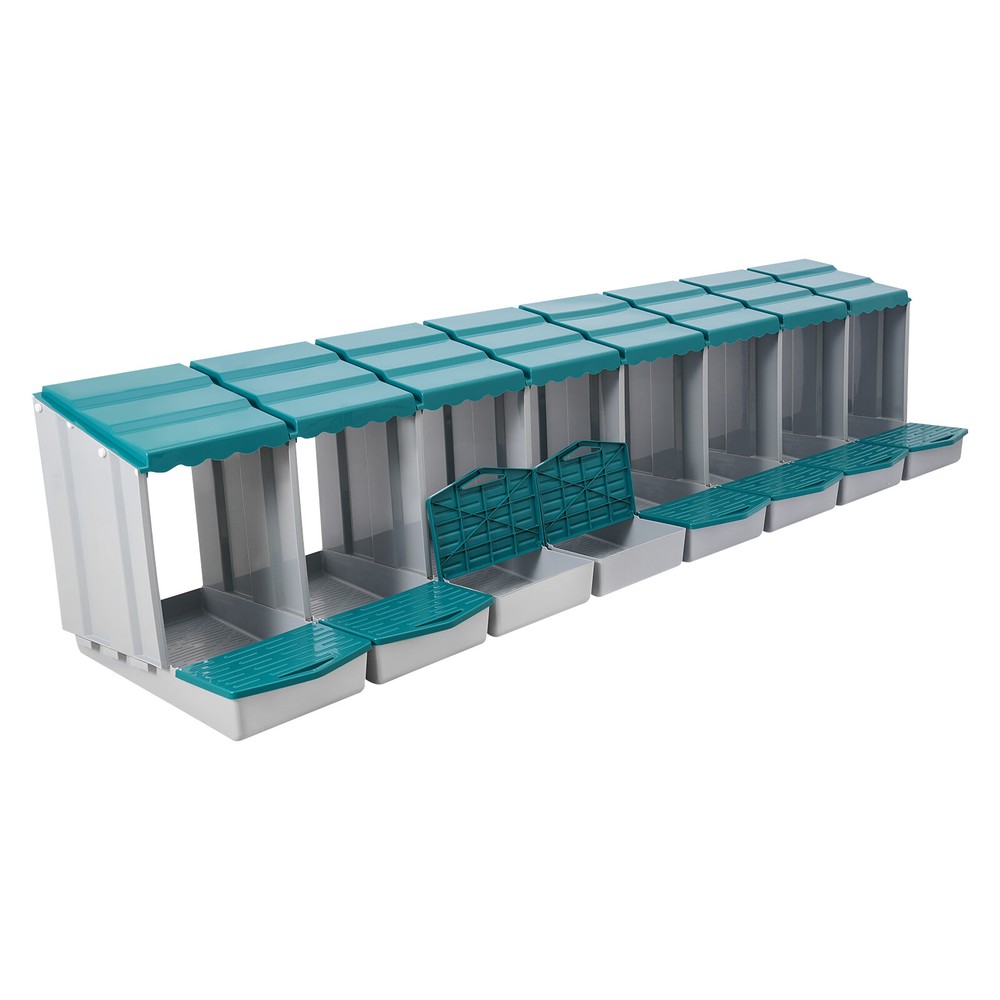 8-grid Green Chicken Nesting Box Chicken Eggs Laying Box with Egg Storage PP