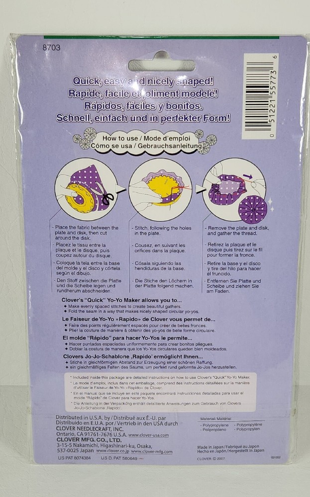 Clover Quick Yo-Yo Maker-Round 2-3/8" -8703