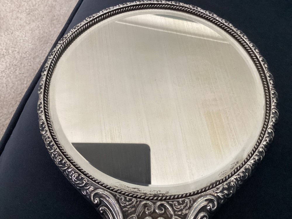 Antique silver plate Art Nouveau Silver Plated Hand Mirror.woderfull design