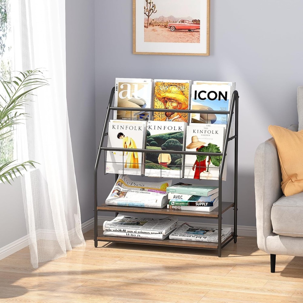 Magazine Display Stand, Freestanding, Durable and sturdy, Multi-functional