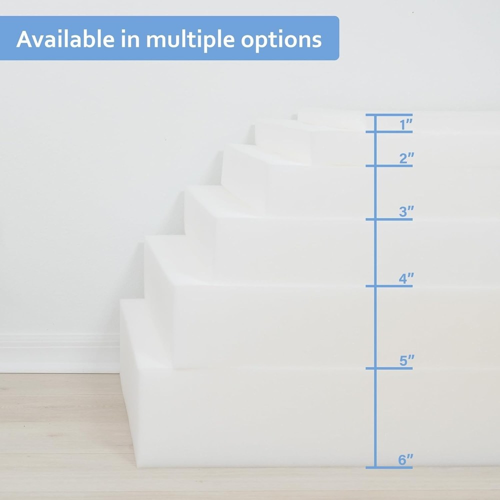 Solid Rectangular Foam Cushion 1x24x72 - Perfect for Home & Commercial Use