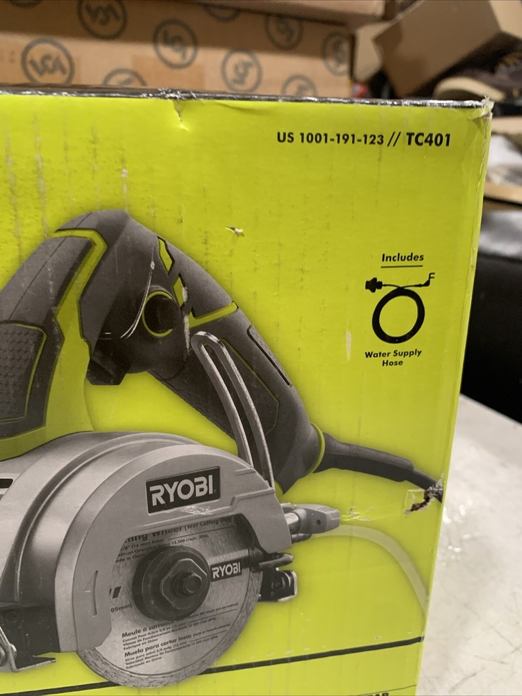 Ryobi 4 in. Tile Saw Handheld Powerful Motor Lock On Trigger Control Long Cuts