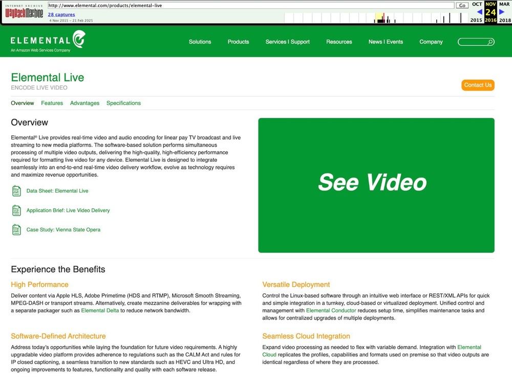 Elemental Live 280AE (Elemental L281AE) Live Video Streaming Encoder