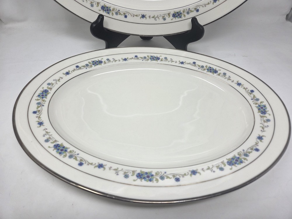 Two Noritake 7016 Norma Oval Serving Platters (16 1/4" & 13 3/4")See Description
