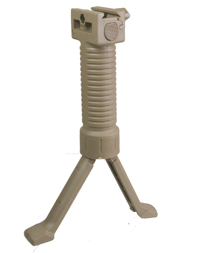 Polymer Spring Loaded Bipod Picatinny Rail Mount Tan Dark Earth