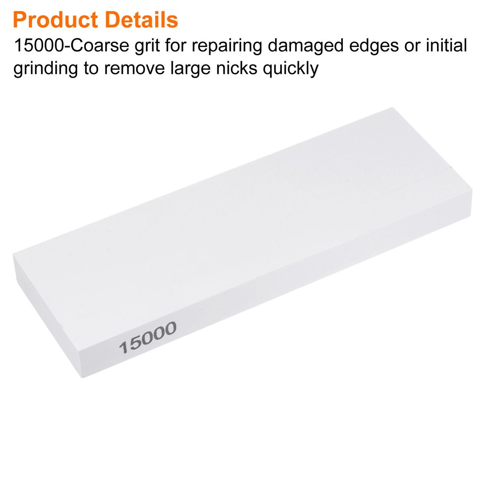 2pcs Knife Sharpening Stone Set 15000 Grit with Rubber Base, White