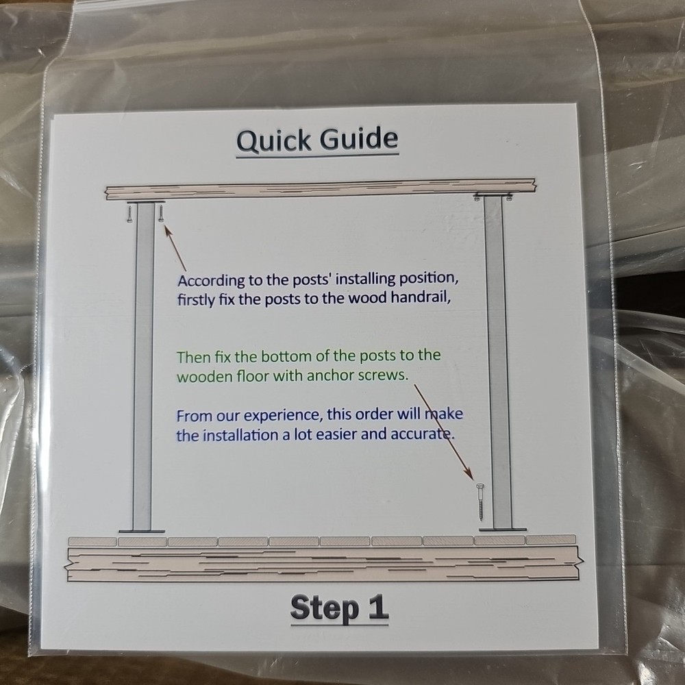 2 Pack Stainless Steel 36" Cable Railing Posts NEW