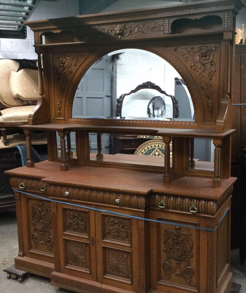 CARVED OAK SIDEBOARD, R.J. HORNER