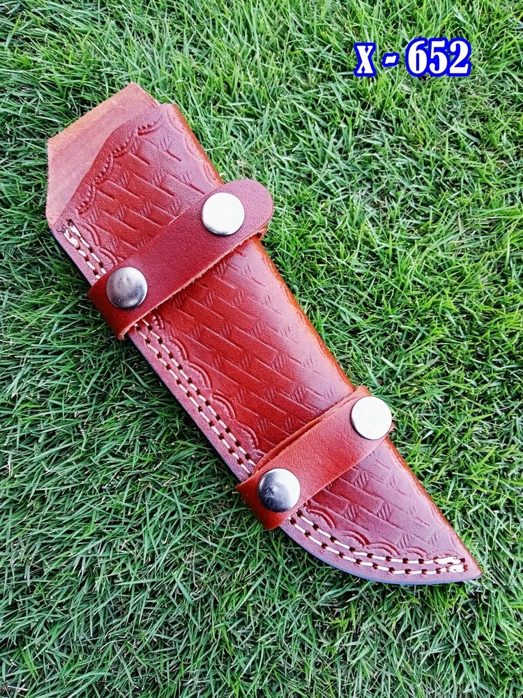 Hand Stitch Fixed blade knife leather sheath vertical carry horizontal scout 652