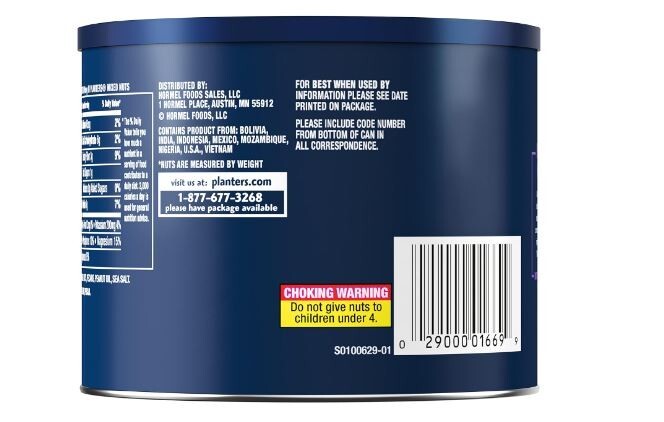 PLANTERS Lightly Salted Mix Nuts, Party Snacks, Plant-Based Protein, 10 Oz Can