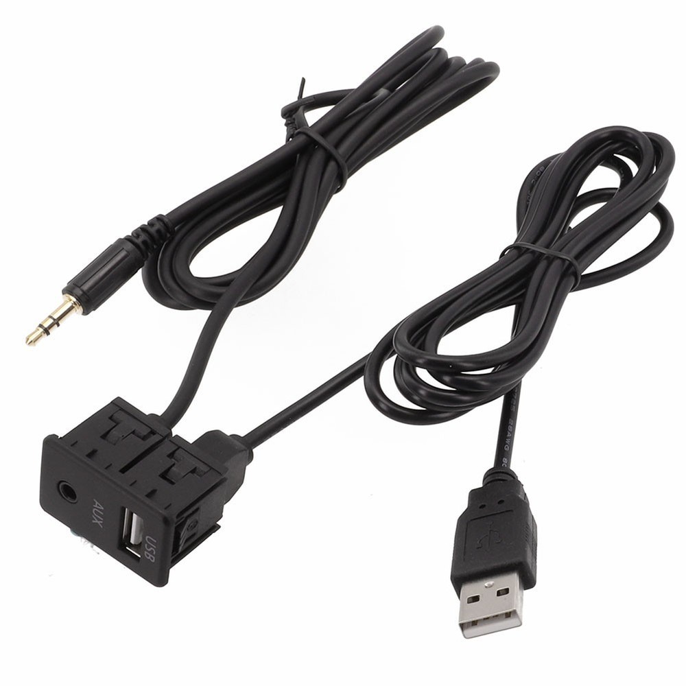 Flush Mount Connector Car AUX USB Adapter 12V Voltage Compatibility For Car