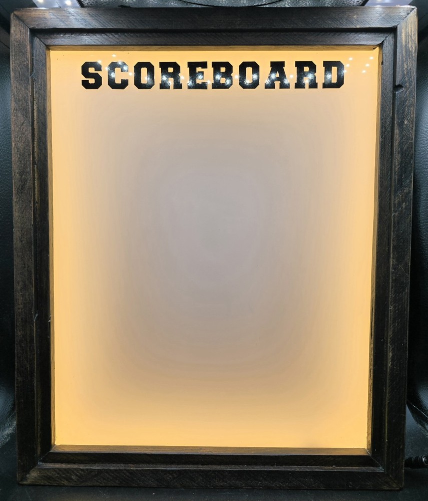 Dry Erase Backlit Lighted Scoreboard Illuminated Wood Frame Second Chance Art
