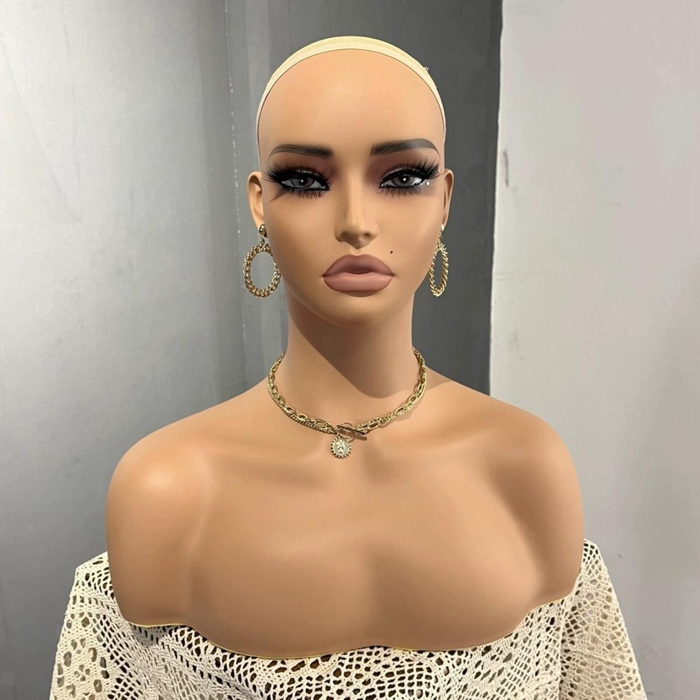 Mannequin Head Wig Display Stand Lifelike Portable