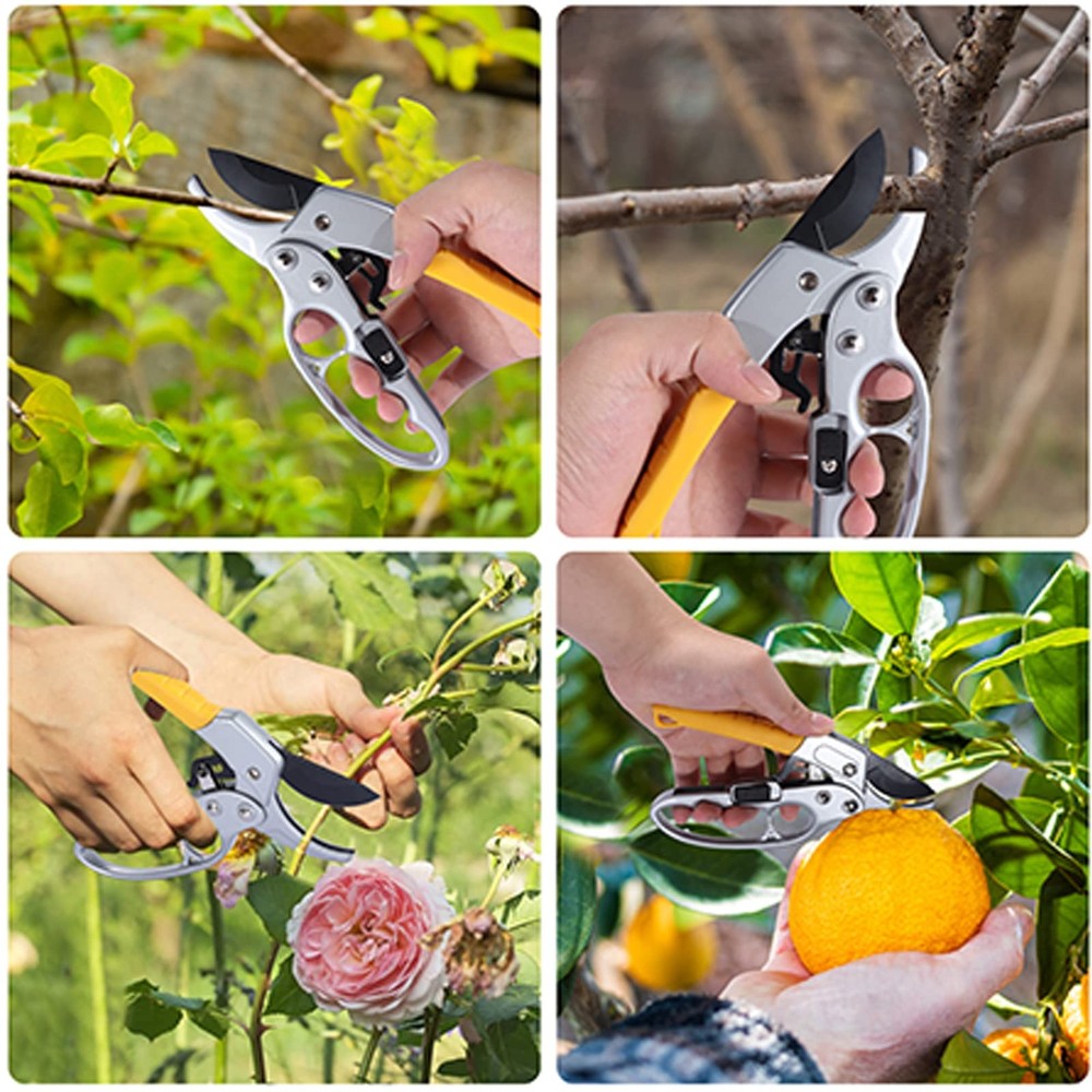 MEPEREZ Premium Germany Pruning Shears, Work 3 Times Easier, 8", Yellow