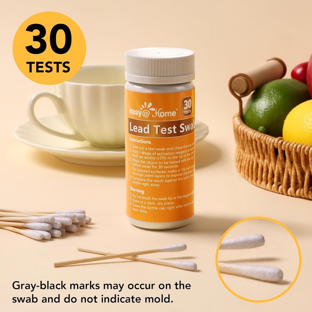 Lead Test Kit – 30 Rapid Testing Swabs with 30‑Second Colour‑Change Results. at