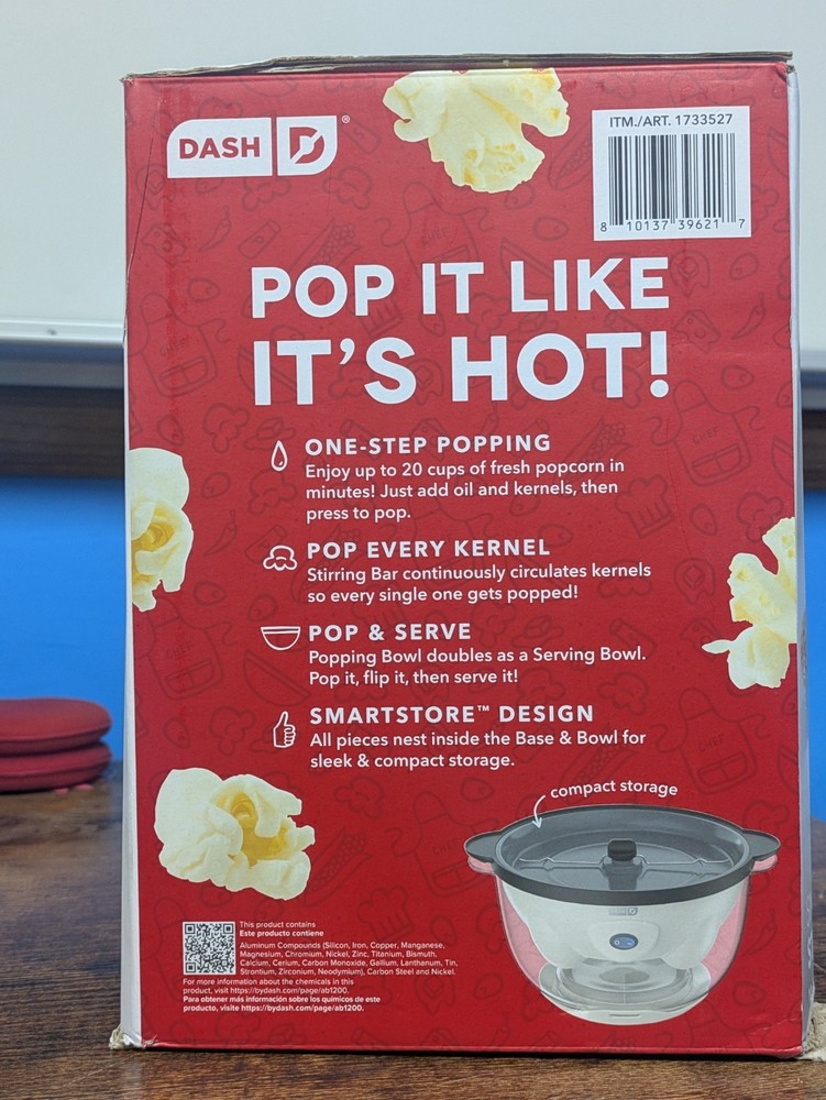 Dash D smartstore stirring popcorn maker