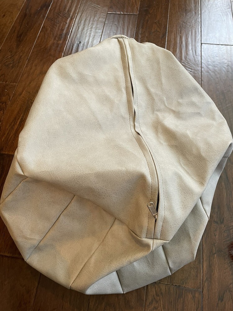 ROTOT Unstuffed Pouf Cover, Ottoman, Light Gray